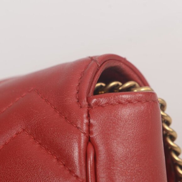 ♥️ Gucci GG Marmont V Small Red Crossbody Bag ♥️ - Picture 11 of 16
